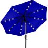 imageBest Choice Products 10ft Solar Polyester LED Lighted Patio Umbrella wTilt Adjustment and UVResistant Fabric  TanResort Blue