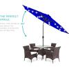 imageBest Choice Products 10ft Solar Polyester LED Lighted Patio Umbrella wTilt Adjustment and UVResistant Fabric  TanResort Blue