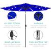 imageBest Choice Products 10ft Solar Polyester LED Lighted Patio Umbrella wTilt Adjustment and UVResistant Fabric  TanResort Blue
