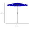 imageBest Choice Products 10ft Solar Polyester LED Lighted Patio Umbrella wTilt Adjustment and UVResistant Fabric  TanResort Blue