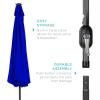 imageBest Choice Products 10ft Solar Polyester LED Lighted Patio Umbrella wTilt Adjustment and UVResistant Fabric  TanResort Blue