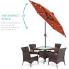 imageBest Choice Products 10ft Solar Polyester LED Lighted Patio Umbrella wTilt Adjustment and UVResistant Fabric  TanRust