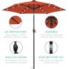 imageBest Choice Products 10ft Solar Polyester LED Lighted Patio Umbrella wTilt Adjustment and UVResistant Fabric  TanRust