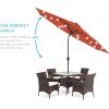 imageBest Choice Products 10ft Solar Polyester LED Lighted Patio Umbrella wTilt Adjustment and UVResistant Fabric  TanRust