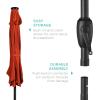 imageBest Choice Products 10ft Solar Polyester LED Lighted Patio Umbrella wTilt Adjustment and UVResistant Fabric  TanRust