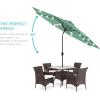 imageBest Choice Products 10ft Solar Polyester LED Lighted Patio Umbrella wTilt Adjustment and UVResistant Fabric  TanSeaglass