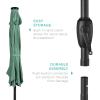 imageBest Choice Products 10ft Solar Polyester LED Lighted Patio Umbrella wTilt Adjustment and UVResistant Fabric  TanSeaglass