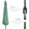 imageBest Choice Products 10ft Solar Polyester LED Lighted Patio Umbrella wTilt Adjustment and UVResistant Fabric  TanSeaglass