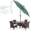 imageBest Choice Products 10ft Solar Polyester LED Lighted Patio Umbrella wTilt Adjustment and UVResistant Fabric  TanSeaglass