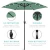 imageBest Choice Products 10ft Solar Polyester LED Lighted Patio Umbrella wTilt Adjustment and UVResistant Fabric  TanSeaglass