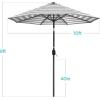 imageBest Choice Products 10ft Solar Polyester LED Lighted Patio Umbrella wTilt Adjustment and UVResistant Fabric  TanStriped Black