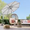 imageBest Choice Products 10ft Solar Polyester LED Lighted Patio Umbrella wTilt Adjustment and UVResistant Fabric  TanStriped Black
