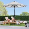 imageBest Choice Products 10ft Solar Polyester LED Lighted Patio Umbrella wTilt Adjustment and UVResistant Fabric  TanStriped Gray