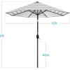 imageBest Choice Products 10ft Solar Polyester LED Lighted Patio Umbrella wTilt Adjustment and UVResistant Fabric  TanStriped Gray