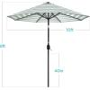 imageBest Choice Products 10ft Solar Polyester LED Lighted Patio Umbrella wTilt Adjustment and UVResistant Fabric  TanStriped Green