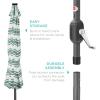 imageBest Choice Products 10ft Solar Polyester LED Lighted Patio Umbrella wTilt Adjustment and UVResistant Fabric  TanStriped Green