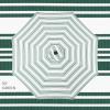 imageBest Choice Products 10ft Solar Polyester LED Lighted Patio Umbrella wTilt Adjustment and UVResistant Fabric  TanStriped Green