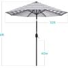 imageBest Choice Products 10ft Solar Polyester LED Lighted Patio Umbrella wTilt Adjustment and UVResistant Fabric  TanStriped Navy Blue