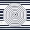 imageBest Choice Products 10ft Solar Polyester LED Lighted Patio Umbrella wTilt Adjustment and UVResistant Fabric  TanStriped Navy Blue