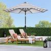 imageBest Choice Products 10ft Solar Polyester LED Lighted Patio Umbrella wTilt Adjustment and UVResistant Fabric  TanStriped Navy Blue