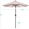 imageBest Choice Products 10ft Solar Polyester LED Lighted Patio Umbrella wTilt Adjustment and UVResistant Fabric  TanStriped Rust