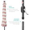 imageBest Choice Products 10ft Solar Polyester LED Lighted Patio Umbrella wTilt Adjustment and UVResistant Fabric  TanStriped Rust