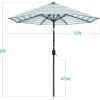 imageBest Choice Products 10ft Solar Polyester LED Lighted Patio Umbrella wTilt Adjustment and UVResistant Fabric  TanStriped Sky Blue