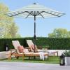 imageBest Choice Products 10ft Solar Polyester LED Lighted Patio Umbrella wTilt Adjustment and UVResistant Fabric  TanStriped Sky Blue