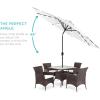 imageBest Choice Products 10ft Solar Polyester LED Lighted Patio Umbrella wTilt Adjustment and UVResistant Fabric  TanWhite
