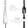 imageBest Choice Products 10ft Solar Polyester LED Lighted Patio Umbrella wTilt Adjustment and UVResistant Fabric  TanWhite