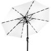 imageBest Choice Products 10ft Solar Polyester LED Lighted Patio Umbrella wTilt Adjustment and UVResistant Fabric  TanWhite