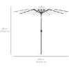imageBest Choice Products 10ft Solar Polyester LED Lighted Patio Umbrella wTilt Adjustment and UVResistant Fabric  TanWhite