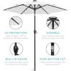 imageBest Choice Products 10ft Solar Polyester LED Lighted Patio Umbrella wTilt Adjustment and UVResistant Fabric  TanWhite