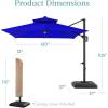 imageBest Choice Products 10x10ft Cantilever Patio Umbrella wBase Included Solar LED Lights 360 Rotation Large Offset Hanging Outdoor Shade for Deck Pool Backyard wStand  BurgundyResort Blue