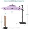 imageBest Choice Products 10x10ft Cantilever Patio Umbrella wBase Included Solar LED Lights 360 Rotation Large Offset Hanging Outdoor Shade for Deck Pool Backyard wStand  BurgundyLavender