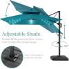 imageBest Choice Products 10x10ft Cantilever Patio Umbrella wBase Included Solar LED Lights 360 Rotation Large Offset Hanging Outdoor Shade for Deck Pool Backyard wStand  BurgundyCerulean