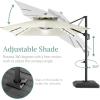 imageBest Choice Products 10x10ft Cantilever Patio Umbrella wBase Included Solar LED Lights 360 Rotation Large Offset Hanging Outdoor Shade for Deck Pool Backyard wStand  BurgundyIvory