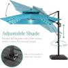 imageBest Choice Products 10x10ft Cantilever Patio Umbrella wBase Included Solar LED Lights 360 Rotation Large Offset Hanging Outdoor Shade for Deck Pool Backyard wStand  BurgundySky Blue