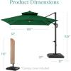 imageBest Choice Products 10x10ft Cantilever Patio Umbrella wBase Included Solar LED Lights 360 Rotation Large Offset Hanging Outdoor Shade for Deck Pool Backyard wStand  BurgundyGreen