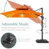 imageBest Choice Products 10x10ft Cantilever Patio Umbrella wBase Included Solar LED Lights 360 Rotation Large Offset Hanging Outdoor Shade for Deck Pool Backyard wStand  BurgundyOrange
