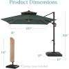 imageBest Choice Products 10x10ft Cantilever Patio Umbrella wBase Included Solar LED Lights 360 Rotation Large Offset Hanging Outdoor Shade for Deck Pool Backyard wStand  BurgundySlate