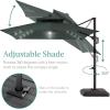 imageBest Choice Products 10x10ft Cantilever Patio Umbrella wBase Included Solar LED Lights 360 Rotation Large Offset Hanging Outdoor Shade for Deck Pool Backyard wStand  BurgundySlate