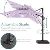 imageBest Choice Products 10x10ft Cantilever Patio Umbrella wBase Included Solar LED Lights 360 Rotation Large Offset Hanging Outdoor Shade for Deck Pool Backyard wStand  BurgundyLavender