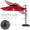 imageBest Choice Products 10x10ft Cantilever Patio Umbrella wBase Included Solar LED Lights 360 Rotation Large Offset Hanging Outdoor Shade for Deck Pool Backyard wStand  BurgundyRed