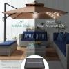 imageBest Choice Products 10x10ft Cantilever Patio Umbrella wBase Included Solar LED Lights 360 Rotation Large Offset Hanging Outdoor Shade for Deck Pool Backyard wStand  BurgundyBrown
