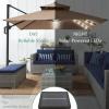 imageBest Choice Products 10x10ft Cantilever Patio Umbrella wBase Included Solar LED Lights 360 Rotation Large Offset Hanging Outdoor Shade for Deck Pool Backyard wStand  BurgundyIvory