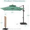 imageBest Choice Products 10x10ft Cantilever Patio Umbrella wBase Included Solar LED Lights 360 Rotation Large Offset Hanging Outdoor Shade for Deck Pool Backyard wStand  BurgundySeaglass