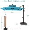 imageBest Choice Products 10x10ft Cantilever Patio Umbrella wBase Included Solar LED Lights 360 Rotation Large Offset Hanging Outdoor Shade for Deck Pool Backyard wStand  BurgundySky Blue