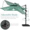 imageBest Choice Products 10x10ft Cantilever Patio Umbrella wBase Included Solar LED Lights 360 Rotation Large Offset Hanging Outdoor Shade for Deck Pool Backyard wStand  BurgundySeaglass