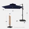 imageBest Choice Products 10x10ft Cantilever Patio Umbrella wBase Included Solar LED Lights 360 Rotation Large Offset Hanging Outdoor Shade for Deck Pool Backyard wStand  BurgundyNavy Blue
